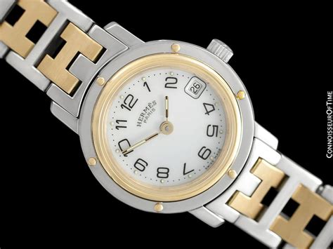 hermes stainless steel 82mm quartz clock gold|Hermès Watches for Women .